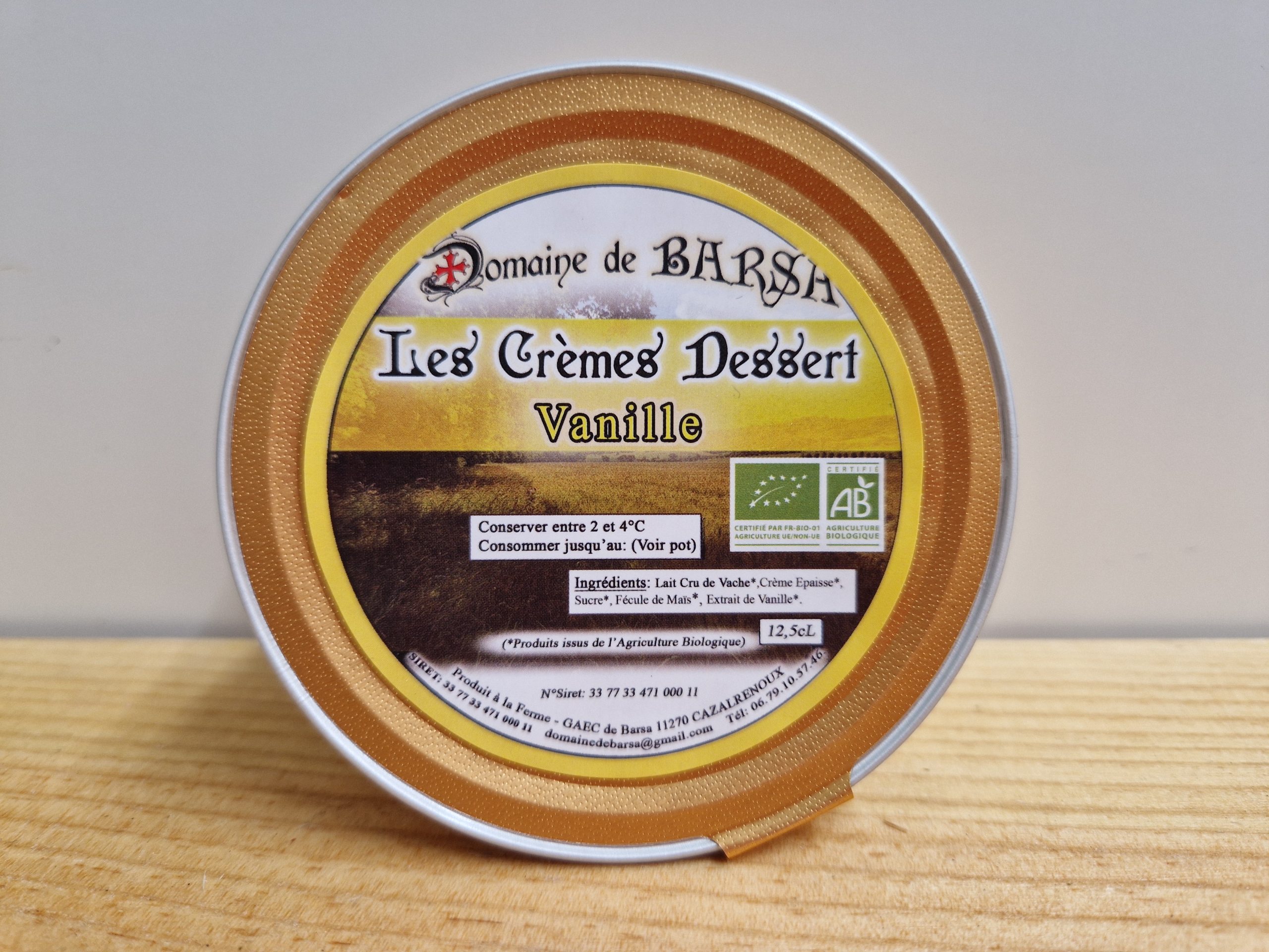 Crème dessert vanille BIO – pièce